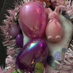 Pink and Purple Easter Egg Set with Bunny